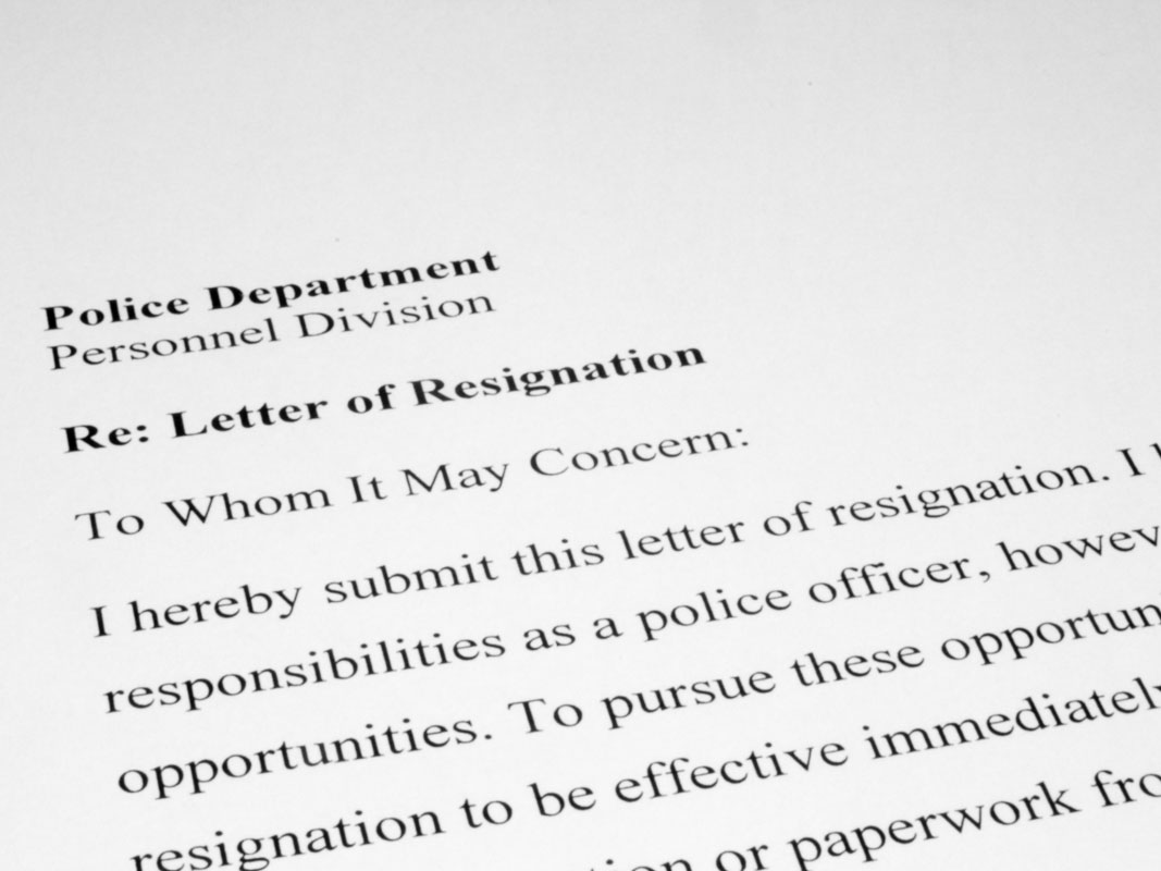 Police Officer's Resignation Letter