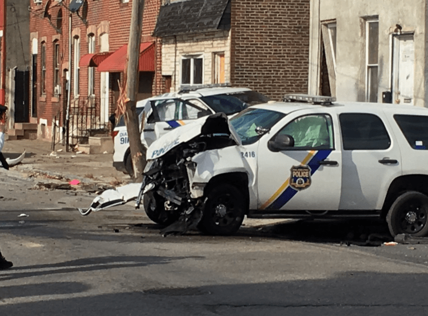 Philadelphia Officers Hurt After Police Cars Crash During