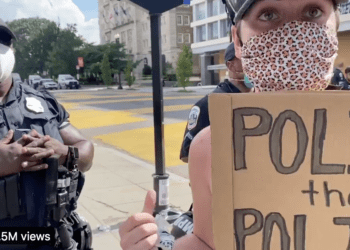 white protester