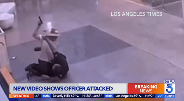 LAPD officer pistol whipped