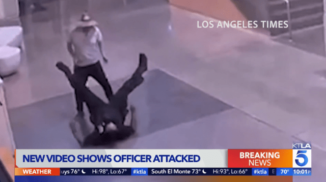 LAPD officer pistol whipped