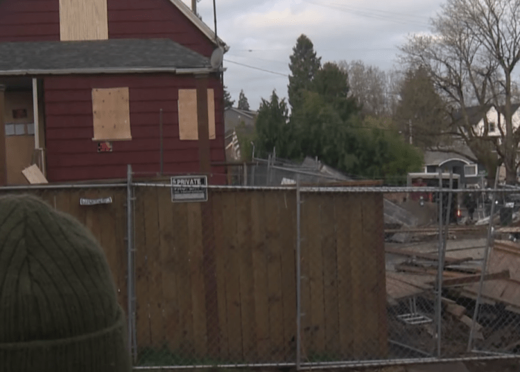 Portland "Red House" at center of occupation crisis in the beleaguered city. (OPB.org)