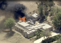 A home burns in the 2600 block of W Bent Spur Drive on Tuesday, It is believed this incident is related to a shooting at nearby L.A. County Fire Station 81.