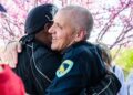 Former Madison Police Chief Mike Koval (right) and a retired Madison officer (left)