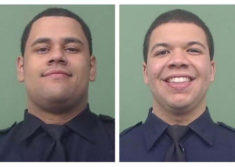 NYPD Officer Mora (left) and Officer Rivera (right).