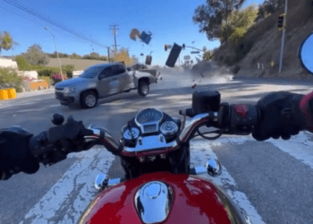 motorcyclist struck