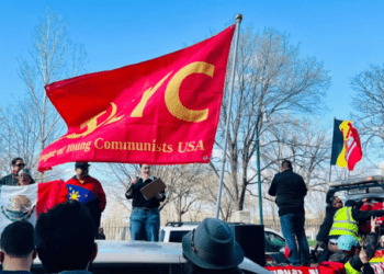 Communists block streets