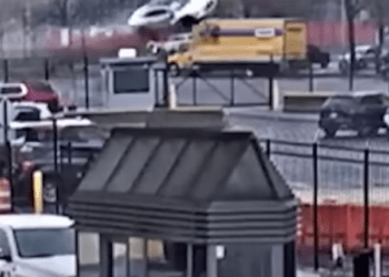 car goes airborne